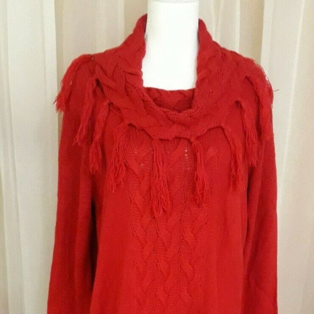 Denim 24/7 Cable Knit Sweater Dress "PEPPER RED" (Size 12) - NEW WITHOUT TAGS